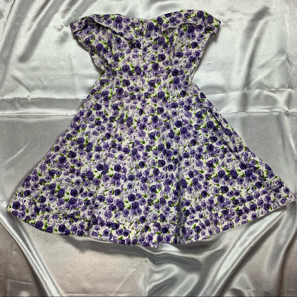 Betsey Johnson Strapless Floral Skater Dress